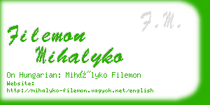 filemon mihalyko business card